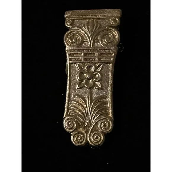 KRISA Greece Classical Period Brooch Gold Greek Column Stele Anthemion 3.5” - Picture 2 of 5